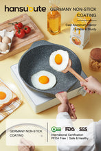 Load image into Gallery viewer, Hansubute Nonstick Induction Stone Coated Deep Frying Pan with Lid,Children Protection,Cooking Shovel Included - hansubute cookware
