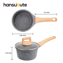 Load image into Gallery viewer, Hansubute Nonstick Induction Stone Coated Sauce Pan with Lid,Cooking Shovel  Included,Children Protection - hansubute cookware
